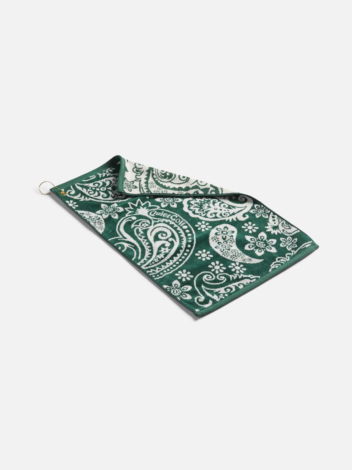 Quiet Paisley Golf Towel Forest